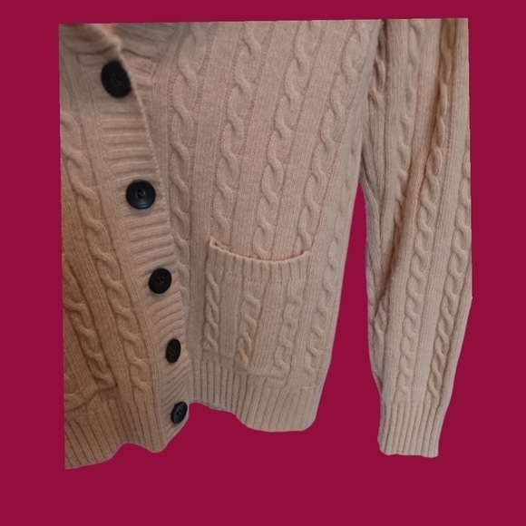 J. Crew Tan Cable Knit Cardigan - Picture 4 of 8
